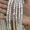 Natural Mother of pearl heart shape chain design cabochon for women jewelry making white shell small size beads necklace 