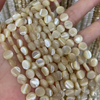 Natural Mother of pearl necklace design round shape rectangle brown color women chain making fashion beads jewelry parts 