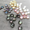 Natural Mother of pearl small cabochon design cutting earrings design jewelry making face cutting round beans abalone shell 
