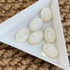Natural Mother of pearl oval cabochon cutting for pendant inlay design embossment image small beans face carving pretty things