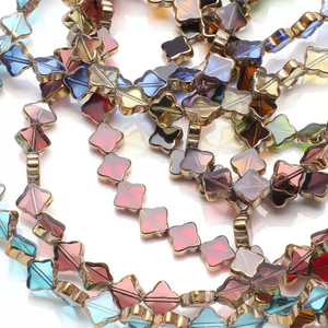 Natural Mother of pearl clover shape cutting for women neckace making colorful beans small things flower shape design fashion 