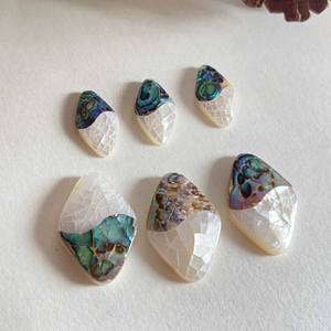 Natural Mother of pearl rhombic shape cutting for pendant design using big cabochon abalone shell joint style women jewelry 