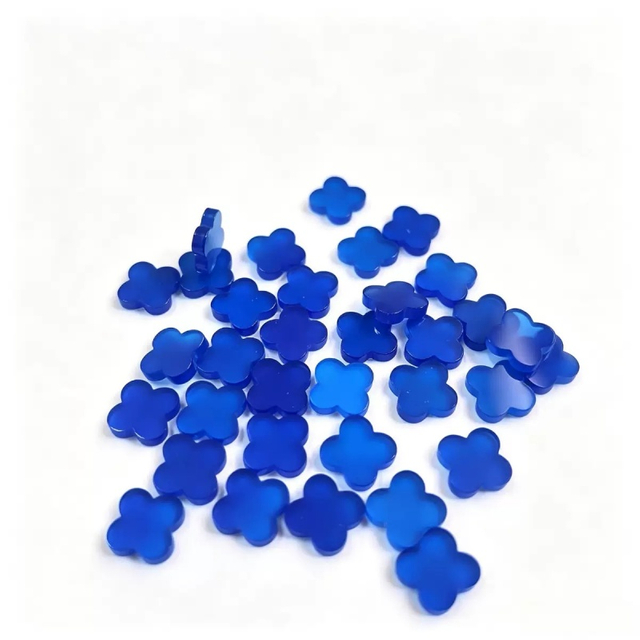 Natural Mother of pearl clover shape small flower cutting bracelet fashion jewelry for women black shell necklace blue agate 