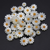 Natural Mother of pearl small flower cutting for chain design making pretty things beans for bracelet making double face white shell