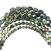 Natural Mother of pearl round shape cutting abalone shell bracelet design plain face for women necklace parts colorful icons carving