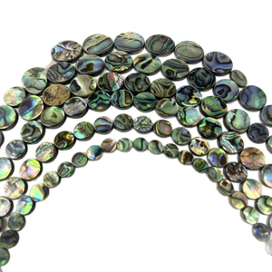 Natural Mother of pearl round shape cutting abalone shell bracelet design plain face for women necklace parts colorful icons carving