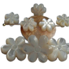 Natural Mother of pearl small beans flower shape design for girl bracelet making DIY double face cutting pretty things necklace design