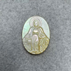 Natural Mother of pearl jesus design cutting oval shape cabochon carmo image for women pendant inlay making guadalupe design