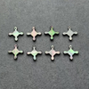 Natural Mother of pearl clover shape cutting black shell for bracelet making hollow design plain face small beans square design