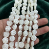 Natural Mother of pearl flower shape cutting double side for necklace design making handmade brown shell small parts women jewelry 