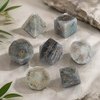 Natural Mother of pearl cubes shape cutting for malachite stone man play things lapis stone cutting dice design colorful stone 