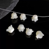 Natural Mother of pearl small beans flower shape cutting for earring women jewelry making DIY white shell chain parts handmade 