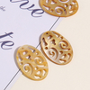 Natural Mother of pearl oval shape pendant yellow shell hollow design for earrings design simple shape image cutting big pendant