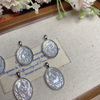Natural Mother of pearl fox design ccutting for women jewelry pendant making embossment cabochon small beans bombe face