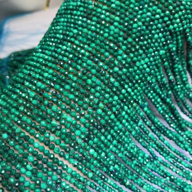Natural Mother of pearl round beans cutting malachite small necklace women jewelry DIY making pretty things bracelet design parts
