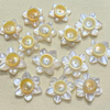 Natural Mother of pearl small cabochon beans for earrings design making flower shape women jewelry design using DIY inlay 