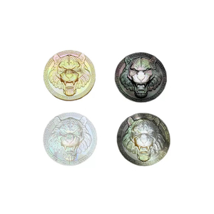 Natural Mother of pearl leopard image cutting for women pendant inlay making tiger image cabochon round beans embossment 