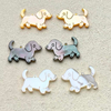 Natural Mother of pearl animal design cutting dog image for jewelry bracelet making small beans cabochon girls necklace DIY using