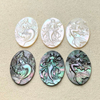 Natural Mother of pearl image design cutting fish shape for pendant making women jewelry embossment design cabochon bigger size 