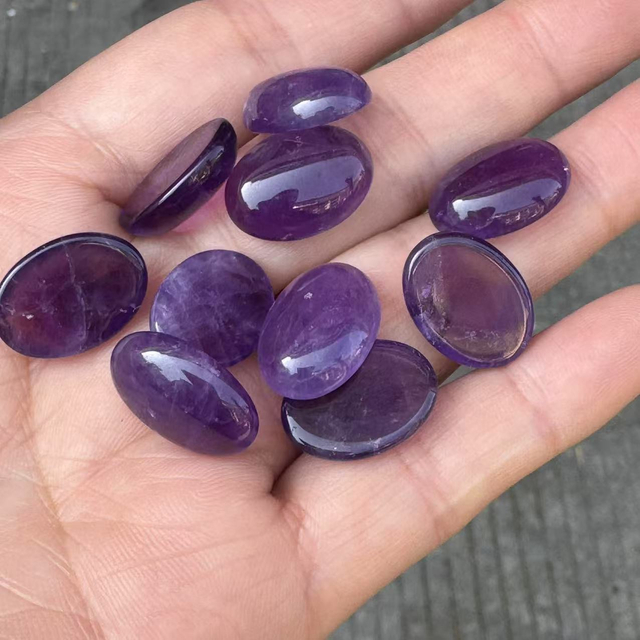 Natural Mother of pearl oval cabochon for rings making Amethyst women necklace inlay design big size fashion design DIY
