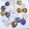 Natural Mother of pearl heart shape cutting pendant rose crystal bombe face for women jewelry making tiger eyes fashion jewelry