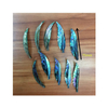 Natural Mother of pearl wings shape cutting for women pendant design making abalone shell long shape embossment cabochon 