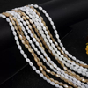 Natural Mother of pearl rice shape cutting for necklace design making colorful shell small beans parts women bracelet DIY making