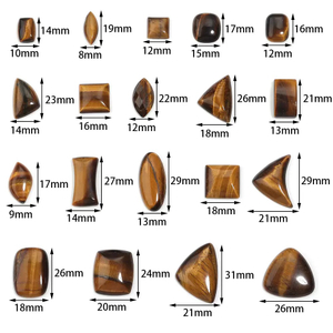 Natural Mother of pearl cabochon cutting for rings design tiger eyes stone square shape jewelry making design necklace inlay
