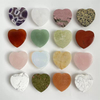 Natural Mother of pearl big heart shape cutting flat face crystal stone red agate jewelry inlay making pendant colorful white stone