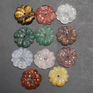 Natural Mother of pearl flower design cutting tiger eyes stone crystal pendant making necklace jewelry inlay cabochon earrings 