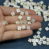Natural Mother of pearl flower cutting double side chain parts small beads clover shape bracetet making women jewelry DIY