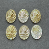 Natural Mother of pearl oval shape cutting flower image design for jewelry inlay pendant making cabochon icons yellow shell 