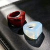 Natural Mother of pearl rings big size for women rose red stone fashion design jewelry for man opal stone small beans colorful