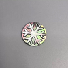 Natural Mother of pearl round cabochon design cutting for jewelry inlay making round snow design embossment black shell 