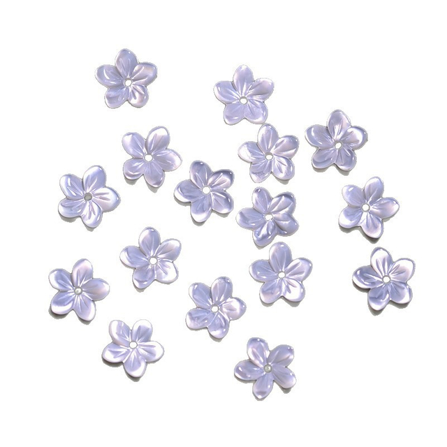 Natural Mother of pearl necklace little flower carving for earring design making white shell cabochon design women jewelry necklace 