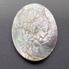 Natural Mother of pearl cameo design cutting oval shape big pendant lady face for women necklace making black shell cutting