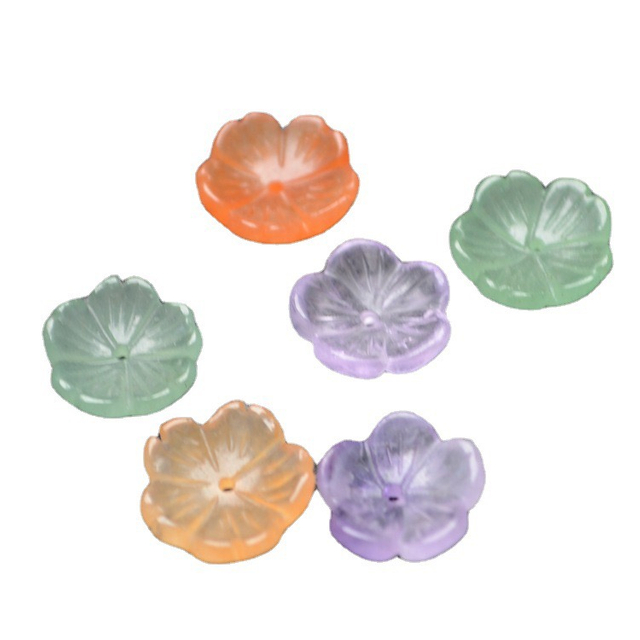 Natural Mother of small cabochon cutting flower for earrings green aventurine bracelet making amethyst colorful flower shape 