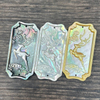 Natural Mother of pearl big pendant animal image cutting square for necklace using yellow shell embossment design cabochon 