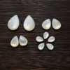 Natural Mother of pearl drop cabochon carving inlay design making bombe shape small size earring design white shell bracelet 