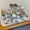 Natural Mother of pearl black shell rectangle shape cutting for pendant making inlay jewelry square carving women necklace 