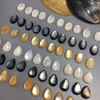 Natural Mother of pearl oval cabochon carving for earring design jewelry inlay making women bracelet black shell small beads 