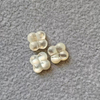 Natural Mother of pearl flower carving chain design parts small beads clover shape white shell necklace for women jewelry cutting