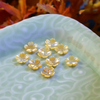 Natural Mother of pearl earrings design flower cutting yellow color women jewelry design cabochon small beads handmade 