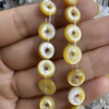 Natural Mother of pearl circle shape design round cabochon small beads necklace for jewelry making pendant design black shell