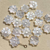 Natural Mother of pearl small beans cutting for chain design using double face carving flower shape pretty things for women jewelry 