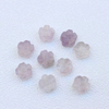 Natural Mother of pearl small beans amethyst for women bracelet design making double face crystal jewelry parts DIY flower cabochon 