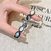 Natural Mother of pearl women bracelet design beans black color oval shape bombe face jewelry parts fashion design cabochon 