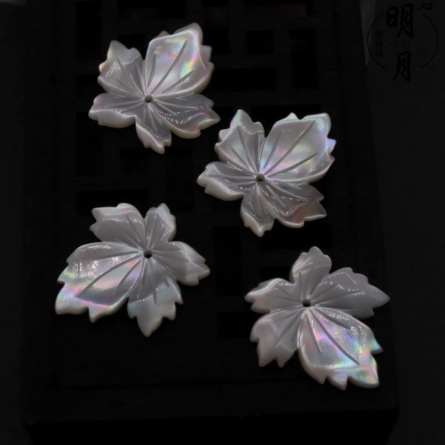 Natural Mother of pearl leaf shape cutting for pendant design making cabochon bigger size small beans for women jewelry image 