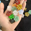 Natural Mother of pearl flower shape cutting by handmade green aventurine for necklace making yellow jade women rings design