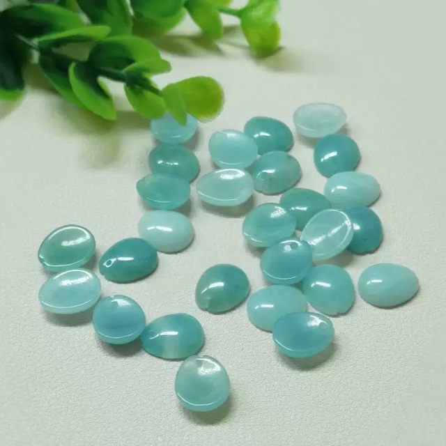 Natural Mother of pearl leaf shape cutting for chain design amazon stone blue stone small beans jewelry DIY earrings making 